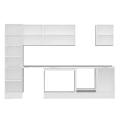 Alvinka 300X210 Cm High Gloss Mutfak Dolabı Mb-E80B50S50-3 High Gloss | Beyaz - Suntalam