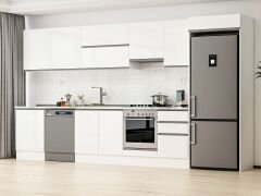 Alvinka 400X222 Cm High Gloss Mutfak Dolabı Mb-E90S60S50-1 High Gloss | Beyaz - Suntalam