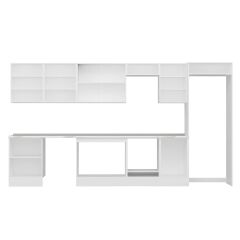 Alvinka 390X222 Cm Klasik Mebran Mutfak Dolabı Mb-E80S60S50-3 Mebran | Antrasit - Suntalam