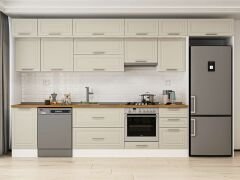 Alvinka 375X240 Cm Klasik Mebran Mutfak Dolabı Mb-E80S45S50-1 Mebran | Kumtaşı - Mdf