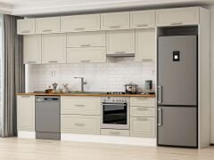 Alvinka 375X240 Cm Klasik Mebran Mutfak Dolabı Mb-E80S45S50-1 Mebran | Kumtaşı - Mdf