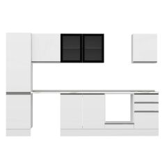 Alvinka 300X210 Cm High Gloss Mutfak Dolabı Mb-E80B50S50-3 High Gloss | Beyaz - Mdf