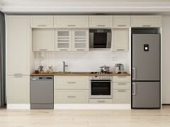 Alvinka 395X240 Cm Klasik Mebran Mutfak Dolabı Beyaz Beyaz Mbb-E90B60S45-3 Mebran | Kumtaşı - Mdf