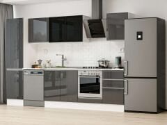 Alvinka 300X210 Cm High Gloss Mutfak Dolabı Mb-E80B50S50-3 High Gloss | Antrasit - Mdf