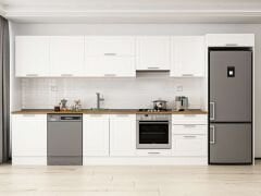 Alvinka 400X222 Cm Klasik Mebran Mutfak Dolabı Mb-E80S60S60-1 Mebran | Beyaz - Suntalam