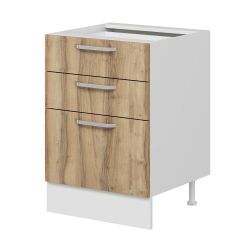 Alvinka Mutfak Modül Duz Alt 3Ç1B2K Nray 60Cm Dolap Beyaz Dore Mdf