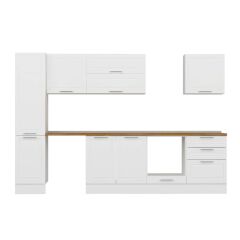 Alvinka 305X210 Cm Klasik Mebran Mutfak Dolabı Mb-E80B45S60-2 Mebran | Beyaz - Mdf