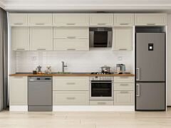 Alvinka 375X240 Cm Klasik Mebran Mutfak Dolabı Mb-E80S45S50-2 Mebran | Kumtaşı - Mdf