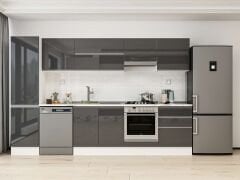 Alvinka 310X210 Cm High Gloss Mutfak Dolabı Mb-E80B50S60-1 High Gloss | Antrasit - Mdf