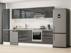 Alvinka 310X210 Cm High Gloss Mutfak Dolabı Mb-E80B50S60-1 High Gloss | Antrasit - Mdf