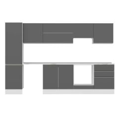 Alvinka 310X210 Cm High Gloss Mutfak Dolabı Mb-E80B50S60-1 High Gloss | Antrasit - Mdf