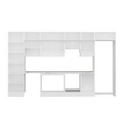 Alvinka 400X240 Cm Klasik Mebran Mutfak Dolabı Beyaz Beyaz Mbb-E90B60S50-1 Mebran | Antrasit - Mdf