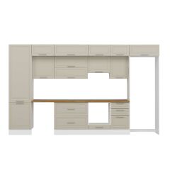 Alvinka 400X240 Cm Klasik Mebran Mutfak Dolabı Beyaz Beyaz Mbb-E90B60S50-1 Mebran | Kumtaşı - Mdf