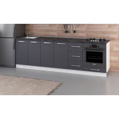 Minar 260 Cm Mutfak Dolabı Beyaz Antrasit 260-A3-Alt Modül