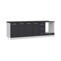 Minar 260 Cm Mutfak Dolabı Beyaz Antrasit 260-A3-Alt Modül