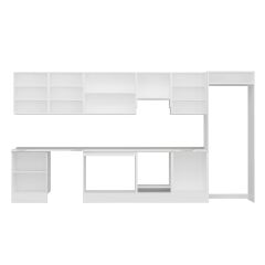 Alvinka 400X222 Cm Klasik Mebran Mutfak Dolabı Mb-E80S60S60-1 Mebran | Antrasit - Mdf