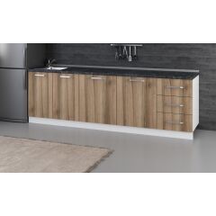 Minar 260 Cm Mutfak Dolabı Beyaz Dore 260-D1-Alt Modül