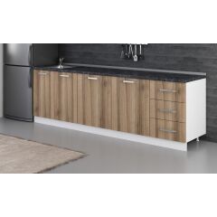 Minar 260 Cm Mutfak Dolabı Beyaz Dore 260-D1-Alt Modül