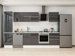 Alvinka 310X210 Cm High Gloss Mutfak Dolabı Mb-E80B50S60-2 High Gloss | Antrasit - Mdf