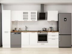 Alvinka 305X210 Cm Klasik Mebran Mutfak Dolabı Mb-E80B45S60-3 Mebran | Beyaz - Mdf