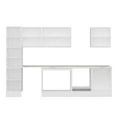 Alvinka 305X210 Cm Klasik Mebran Mutfak Dolabı Mb-E80B45S60-3 Mebran | Beyaz - Mdf