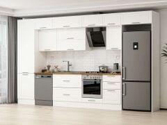 Alvinka 400X240 Cm Klasik Mebran Mutfak Dolabı Beyaz Beyaz Mbb-E90B60S50-2 Mebran | Beyaz - Mdf