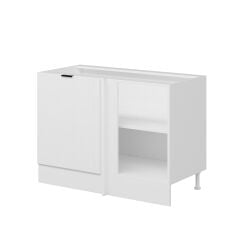 Alvinka Mutfak Modül Mbr_B Alt 1K1R 120Cm Köşe Dolap Beyaz Beyaz Mdf