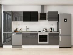 Alvinka 310X210 Cm High Gloss Mutfak Dolabı Mb-E80B50S60-3 High Gloss | Antrasit - Suntalam