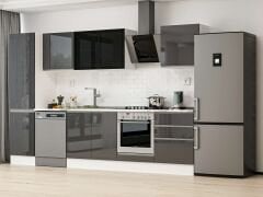 Alvinka 310X210 Cm High Gloss Mutfak Dolabı Mb-E80B50S60-3 High Gloss | Antrasit - Mdf