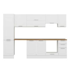 Alvinka 290X210 Cm Klasik Mebran Mutfak Dolabı Mb-E80B50S40-1 Mebran | Beyaz - Suntalam