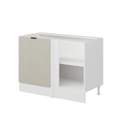 Alvinka Mutfak Modül Mbr_B Alt 1K1R 120Cm Köşe Dolap Beyaz Kumtaşı Suntalam