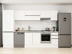 Alvinka 300X210 Cm High Gloss Mutfak Dolabı Mb-E80B60S40-1 High Gloss | Beyaz - Suntalam