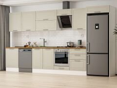 Alvinka 400X222 Cm Klasik Mebran Mutfak Dolabı Mb-E80S60S60-2 Mebran | Kumtaşı - Mdf