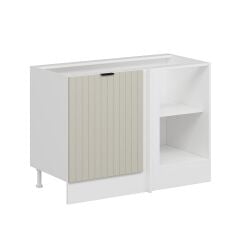 Alvinka Mutfak Modül Mbr_B Alt 1K1R 120Cm Köşe Dolap Beyaz Kumtaşı Mdf