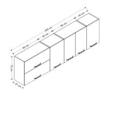 Minar 265 Cm Mutfak Dolabı Beyaz 265-B2-Üst Modül