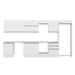 Alvinka 410X222 Cm High Gloss Mutfak Dolabı Mb-E90S60S60-2 High Gloss | Beyaz - Mdf