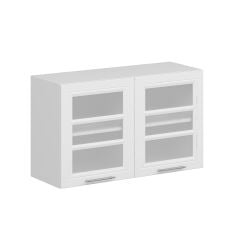 Alvinka Mutfak Modül Mbr_C Üst 2Dk1R 100-H60Cm Dolap Cam Beyaz Beyaz Mdf