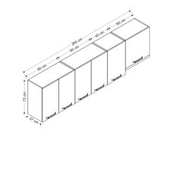 Minar 265 Cm Mutfak Dolabı Beyaz 265-B4-Üst Modül