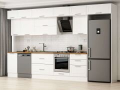 Alvinka 385X240 Cm Klasik Mebran Mutfak Dolabı Mb-E80S45S60-2 Mebran | Beyaz - Suntalam