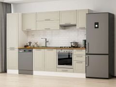 Alvinka 290X210 Cm Klasik Mebran Mutfak Dolabı Mb-E80B50S40-1 Mebran | Kumtaşı - Mdf