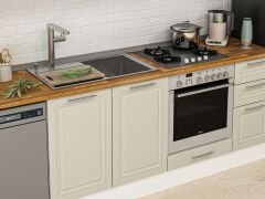 Alvinka 290X210 Cm Klasik Mebran Mutfak Dolabı Mb-E80B50S40-1 Mebran | Kumtaşı - Mdf