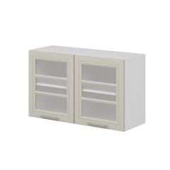 Alvinka Mutfak Modül Mbr_C Üst 2Dk1R 100-H60Cm Dolap Cam Beyaz Kumtaşı Mdf