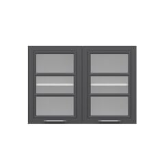 Alvinka Mutfak Modül Mbr_C Üst 2Dk1R 100-H72Cm Dolap Cam Beyaz Antrasit Suntalam