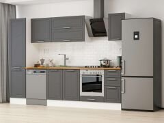 Alvinka 290X210 Cm Klasik Mebran Mutfak Dolabı Mb-E80B50S40-2 Mebran | Antrasit - Suntalam