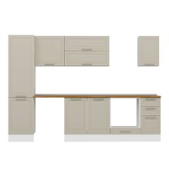 Alvinka 290X210 Cm Klasik Mebran Mutfak Dolabı Mb-E80B50S40-2 Mebran | Kumtaşı - Suntalam