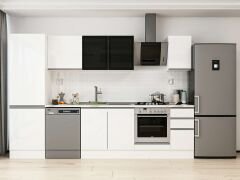 Alvinka 300X210 Cm High Gloss Mutfak Dolabı Mb-E80B60S40-3 High Gloss | Beyaz - Suntalam