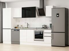 Alvinka 300X210 Cm High Gloss Mutfak Dolabı Mb-E80B60S40-3 High Gloss | Beyaz - Suntalam