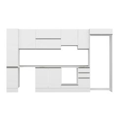 Alvinka 370X222 Cm High Gloss Mutfak Dolabı Mbb-E90B40S40-1 High Gloss | Beyaz - Suntalam