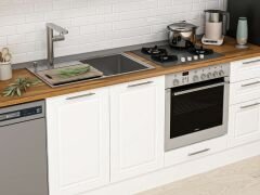 Alvinka 290X210 Cm Klasik Mebran Mutfak Dolabı Mb-E80B50S40-2 Mebran | Beyaz - Mdf