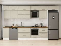 Alvinka 385X240 Cm Klasik Mebran Mutfak Dolabı Mb-E80S45S60-2 Mebran | Kumtaşı - Mdf